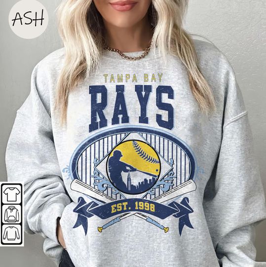 Discover Vintage 90s Style  Tampa Bay Sweatshirt, Tampa Bay Rays Baseball Crewneck, Rays Shirt, Tampa Bay Rays Football Fan Sweatshirt MLB Shirt