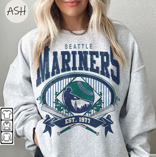 Discover Vintage 90s Style Seattle Mariners Sweatshirt, Seattle Baseball Crewneck, Mariners Shirt, Seattle Mariners Football Fan Sweatshirt MLB Shirt