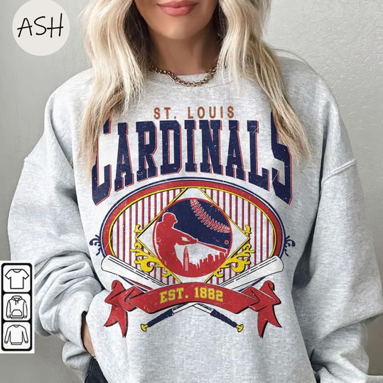 Discover Vintage 90s Style St. Louis Cardinals Baseball Sweatshirt, Cardinals Baseball Crewneck, Football Fan Sweatshirt, MLB Shirt
