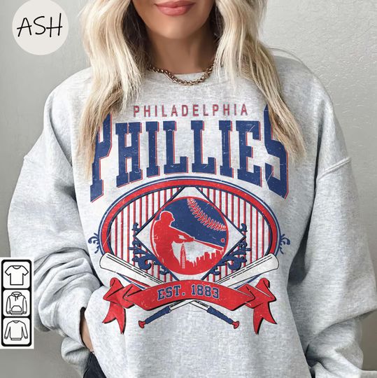 Vintage 90s Style Philadelephia Phillies Sweatshirt, Phillies Baseball Crewneck