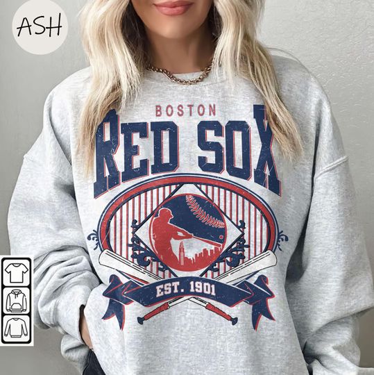 Vintage 90s Style Red Sox Baseball  Sweatshirt