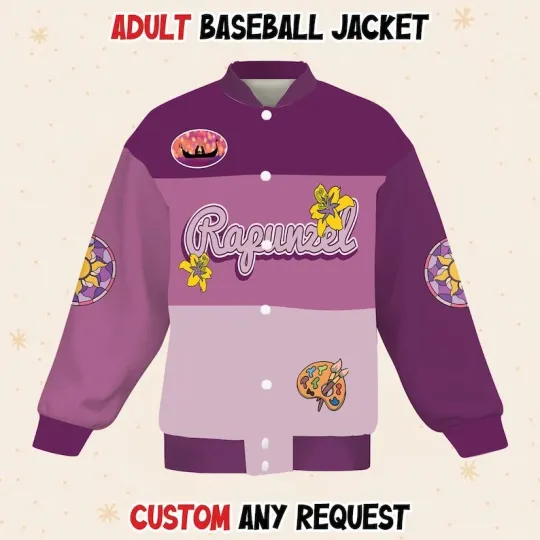 Personalized Tangled Rapunzel Princess Go Live Your Dream Baseball Jacket