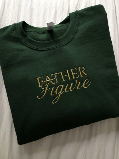 Discover Father Figure Embroidered Sweatshirt: Unisex Cotton-Blend Classic Fit