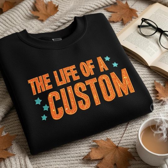 Discover Embroidered The Life Of A Custom Sweatshirt, Showgirl Shirt, Custom Eras Shirt, In My Showgirl Era, Gift For Her, Glitter Applique Shirt