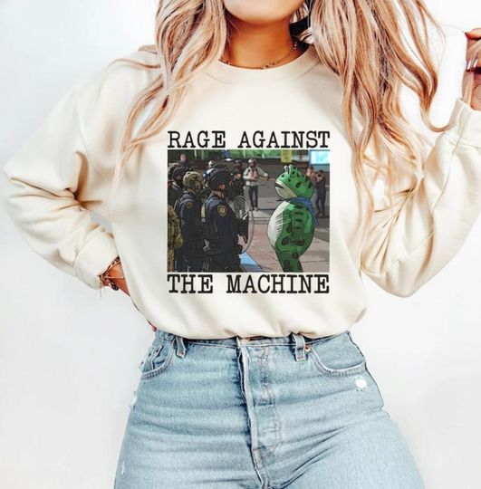 Discover Portland Frog Protest Sweatshirt, Anti-Fascism Activist Sweatshirt, Anti-ICE Resistance Shirts, Political Awareness Streetwear, Protest Gift