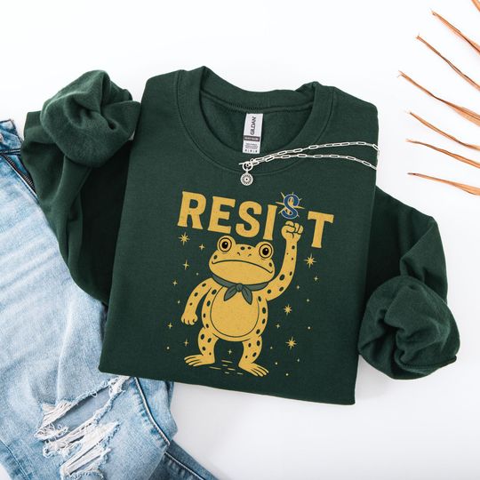 Discover Portland Frog Resist Graphic Sweatshirt- Anti-ICE Protest Tee