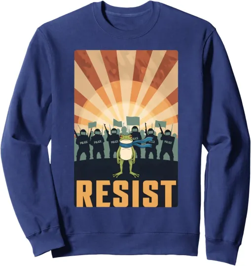 Discover Frogs Resist Portland Frog Protest Funny Frog  Unisex Crewneck Sweatshirt