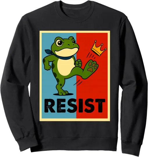 Discover Portland Frog Protest No Kings Animal Design Unisex Crewneck Sweatshirt