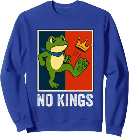 No Kings Portland Frog Resist Frog Protest Design Unisex Crewneck Sweatshirt