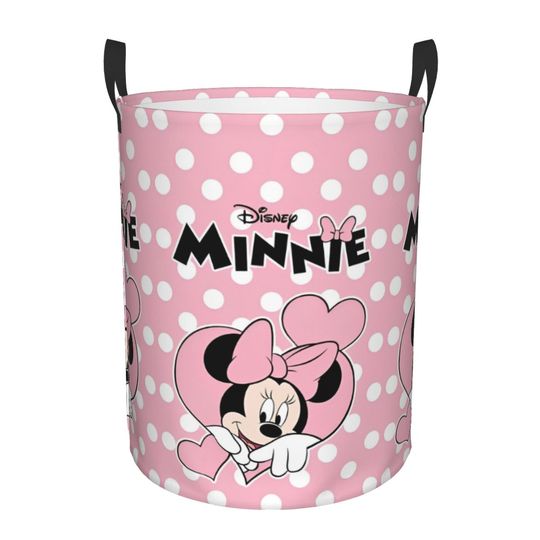 Discover Pink Heart Minnie Mouse Merch Kid Baskets Hamper Decorative Storage Basket for Nursery Room