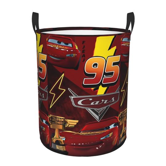 Discover Lightning McQueen Cars Movie Laundry Hamper Baskets Playroom Storage Basket for Kids