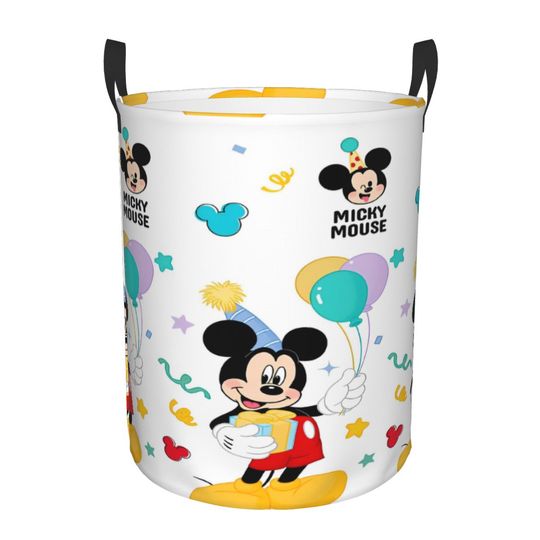 Discover Disney Mickey Mouse Minnie Kids Toys Storage Basket for Games Room Decor Gift Laundry Hamper Baskets