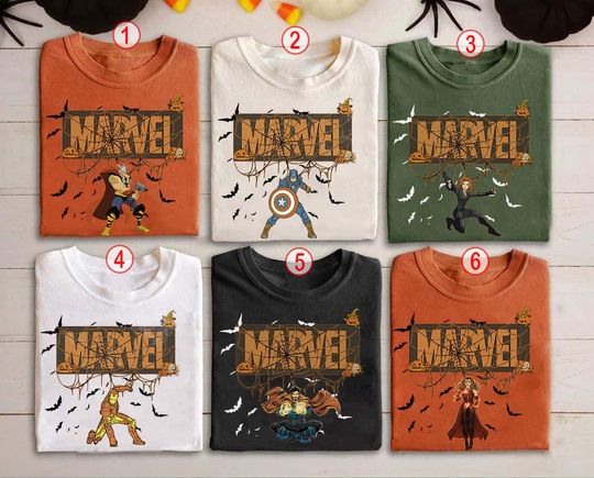Retro Marvel Halloween Shirt, Avengers Superhero Halloween Shirt, Marvel Avengers Halloween Shirt, Trick Or Treat Shirt, Marvel Spooky Shirt