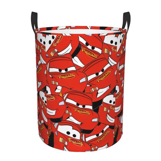 Discover Lightning Mcqueen Toy Storage Box Sturdy Kids Toys Bin Organizer Basket for Playroom