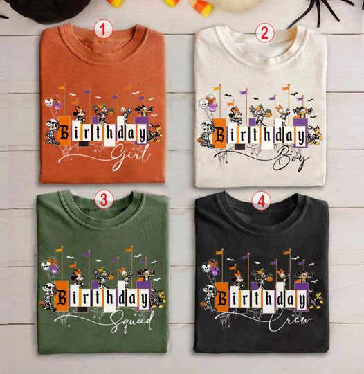 Discover Disney Halloween Birthday Party Shirts, Disney Halloween Birthday Shirt, Mickey and Friends Halloween Birthday Shirt, Birthday Family Shirts