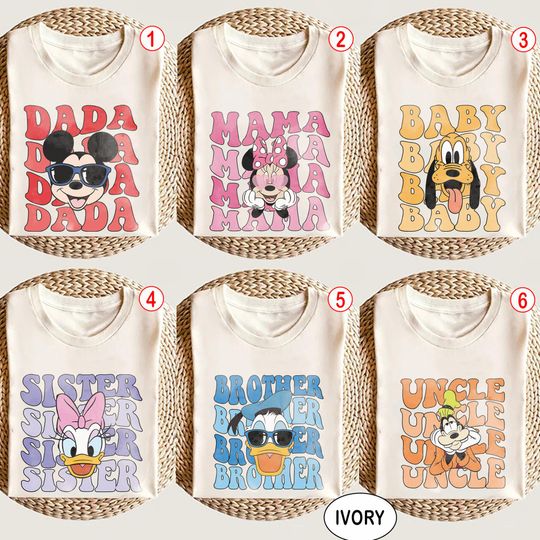 Discover Disney Mickey & Friends Family Shirt, Mama And Dada Matching Shirt, Disneyland Group Vacation Shirt, Fathers Day Shirt, Disneyland Shirt