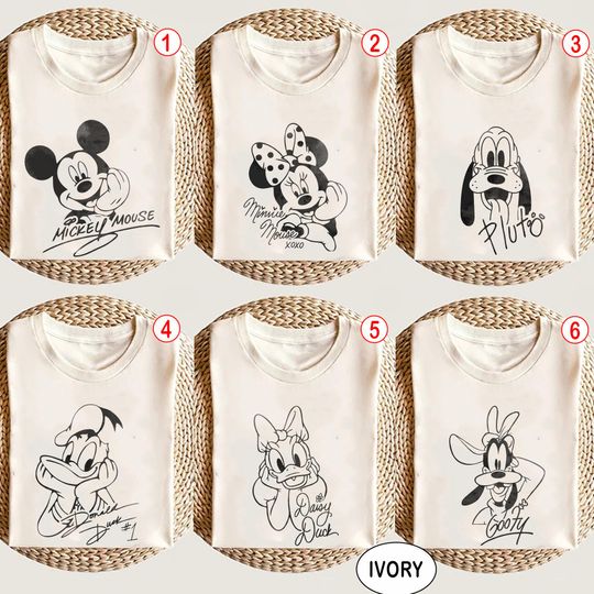 Discover Mickey and Friends Signatures Shirt, Mickey & Friends Group Shirts, Mickey and Co Gift, Disneyland Matching Tee, Disney Group Shirt