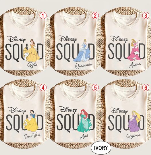 Disney Princess Squad Shirt, Disney Princess Shirt, Disney Princess Birthday Shirt, Princess Matching Tees, Disney Family Trip Shirt