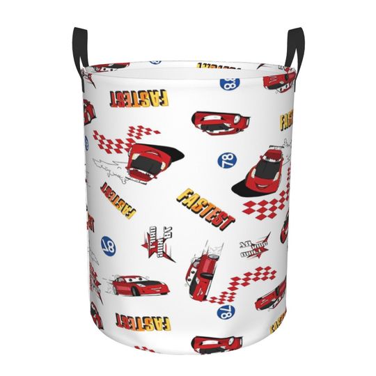 Discover Lightning Mcqueen Toys Storage Basket Box Organizer Bins for Bedroom