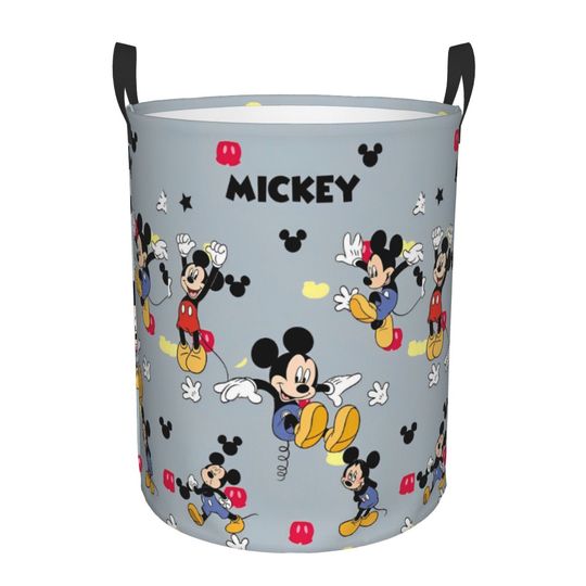 Discover Disney Mickey Mouse Minnie Kids Toys Storage Basket for Game Room Decor Gift Laundry Hamper Baskets