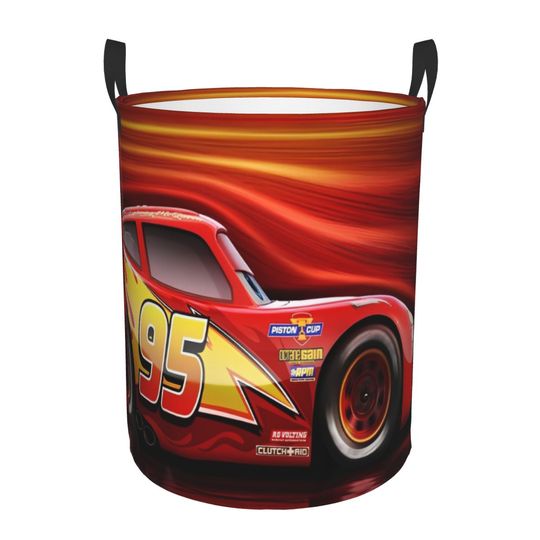 Discover Lightning McQueen Cars Movie Kid Toy Baskets Bins Cute Organizer Storage Bin For Playhouse