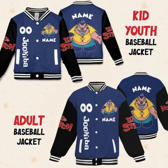 Discover Personalized Jookiba Lilo & Stitch Character Birthday Xmas Gift Baseball Jacket