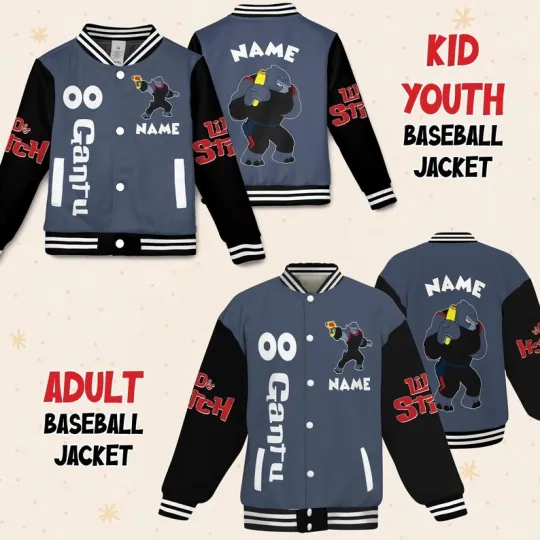 Discover Personalized Gantu Lilo And Stitch Character Birthday Xmas Gift Baseball Jacket