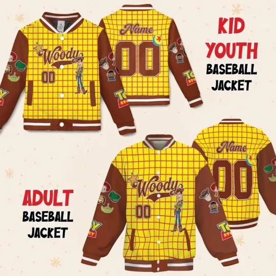 Discover Personalized Woody Cowboy Toy Story Character Birthday Xmas Gift Baseball Jacket