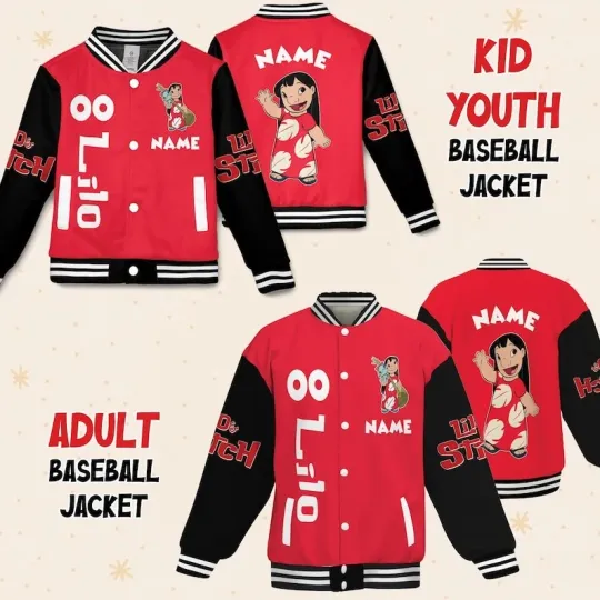 Discover Personalized Lilo And Stitch Character Lilo Birthday Xmas Gift Baseball Jacket