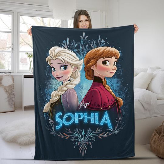 Discover Personalized Disney Frozen Blanket/Custom Name Disney Blanket/Princess Elsa Blanket/Disney Birthday Girl Gift/Disney Blanket OHOR19