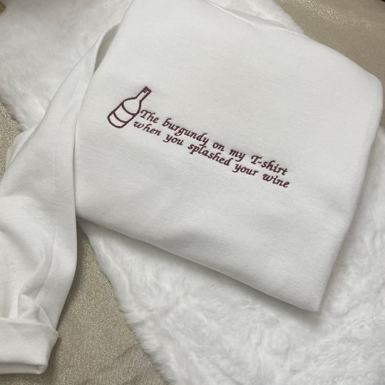 Maroon Lyrics Embroidered Sweatshirt: Y2K Music Merch