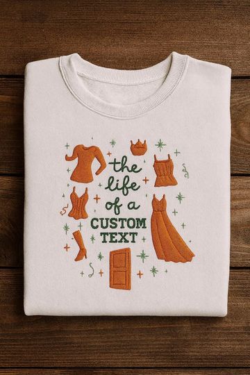 Discover Custom Text Embroidered Sweatshirt: Personalized Cozy Crewneck
