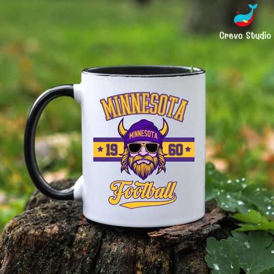 Discover Minnesota Football Mug, Custom Coffee Cup Gift, Personalized Name for Viking Fan