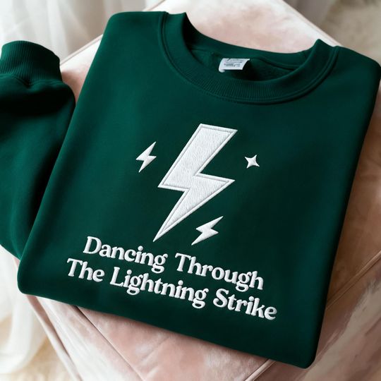 Discover Embroidered Dancing Through The Lightning Strike Sweatshirt, Song Lyrics Shirt, Album Gifts, Album Hoodie,Country Music Fan Gift