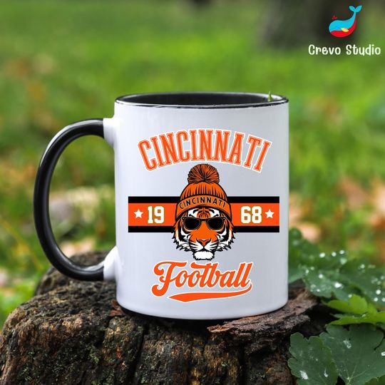 Discover Cincinnati Football Mug, Custom Coffee Cup Gift, Personalized Name for Bengal Fan