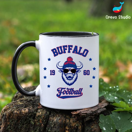 Discover Buffalo Football Mug, Custom Coffee Cup Gift, Personalized Name for Buffalo Fan