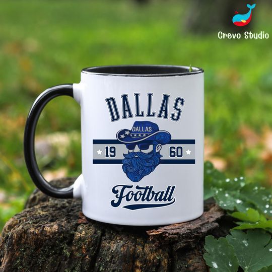 Discover Dallas Football Mug, Personalized Cowboy Coffee Cup, Custom Fan Gift Mug