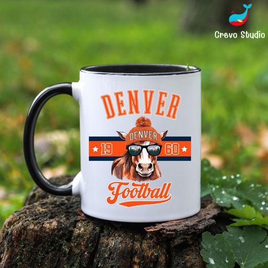 Personalized Denver Football Broncos Mug, Coffee Cup Gift, Gift for Fan