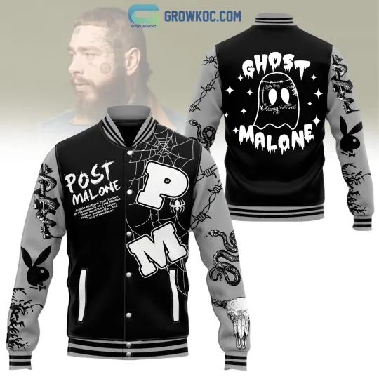 Post Malone Ghost Halloween Baseball Jacket