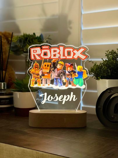 Discover Personalized ROBLOX Night Light: Engraved Nursery Decor