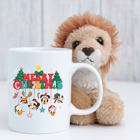 Discover Christmas Mug, Cute Cartoon Coffee Cup, Holiday Gift, Funny Ceramic Mug, Personalized Xmas Cup, Disney Inspired Mug