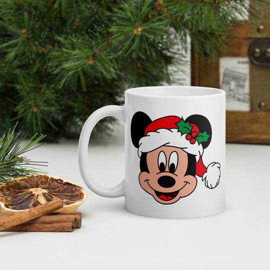 Discover Santa Mickey Christmas Mug, Holiday Coffee Cup, Cute Santa Mickey Mouse Mug, Festive Cocoa Cup, Disney Inspired Christmas Gift