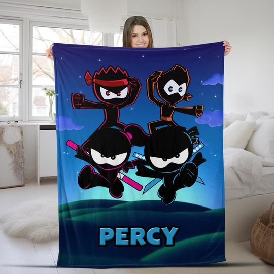 Discover Custom Ninja Kidz TV Blanket, Ninja Birthday Party Happy Birthday, Bedroom Decoration SKYK18