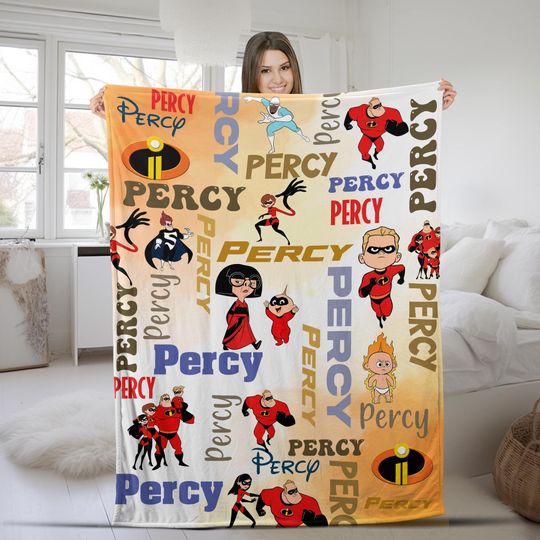 Discover Personalized Disney The Incredibles Blanket, Custom Name Disney Incredibles FamilyBlanket, WDW Disneyland Gifts UM2W11