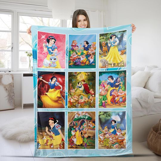 Discover Customized Snow White Blanket, Personalized Dissney Characters Blanket, Bedding Valentine's Comfortable Bedroom Birthday Child Gift SKYV03
