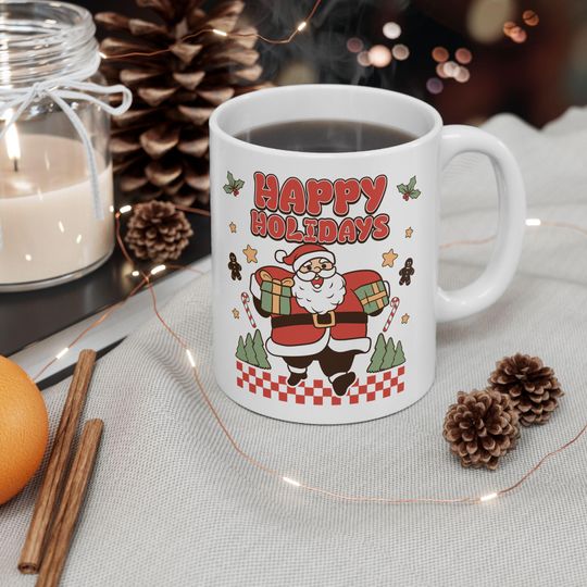 Discover Holiday Gift, Cute Coffee Cup, Christmas Decor, Winter Drinkware, Christmas Mug, Xmas