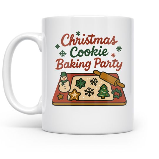 Discover Christmas Cookie Mug: Retro Cartoon Baking Art - Ceramic, 11oz