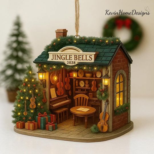Discover Music Studio Ornament 2025: Acrylic Material, Instrument Design, Holiday Melody Decor