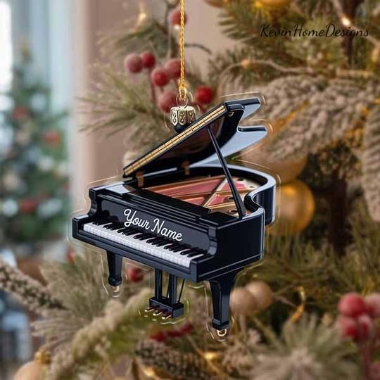 Discover Personalized Piano Ornament: Christmas Acrylic, 2025, Custom Name