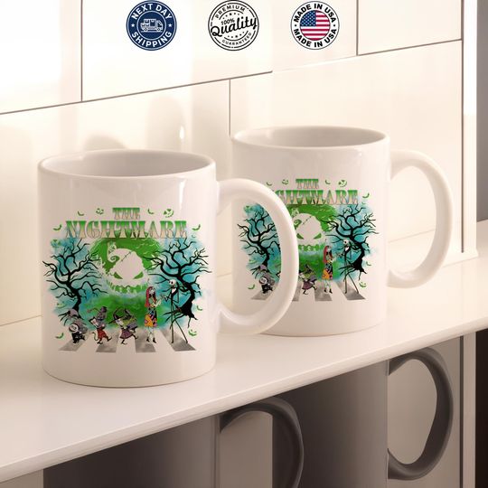Discover Nightmare Before Christmas Mug, Abbey Road Mug, Jack And Sally Coffee Mug, Spooky Disney Coffee Mug, Halloween Disney Coffee Mug Cup